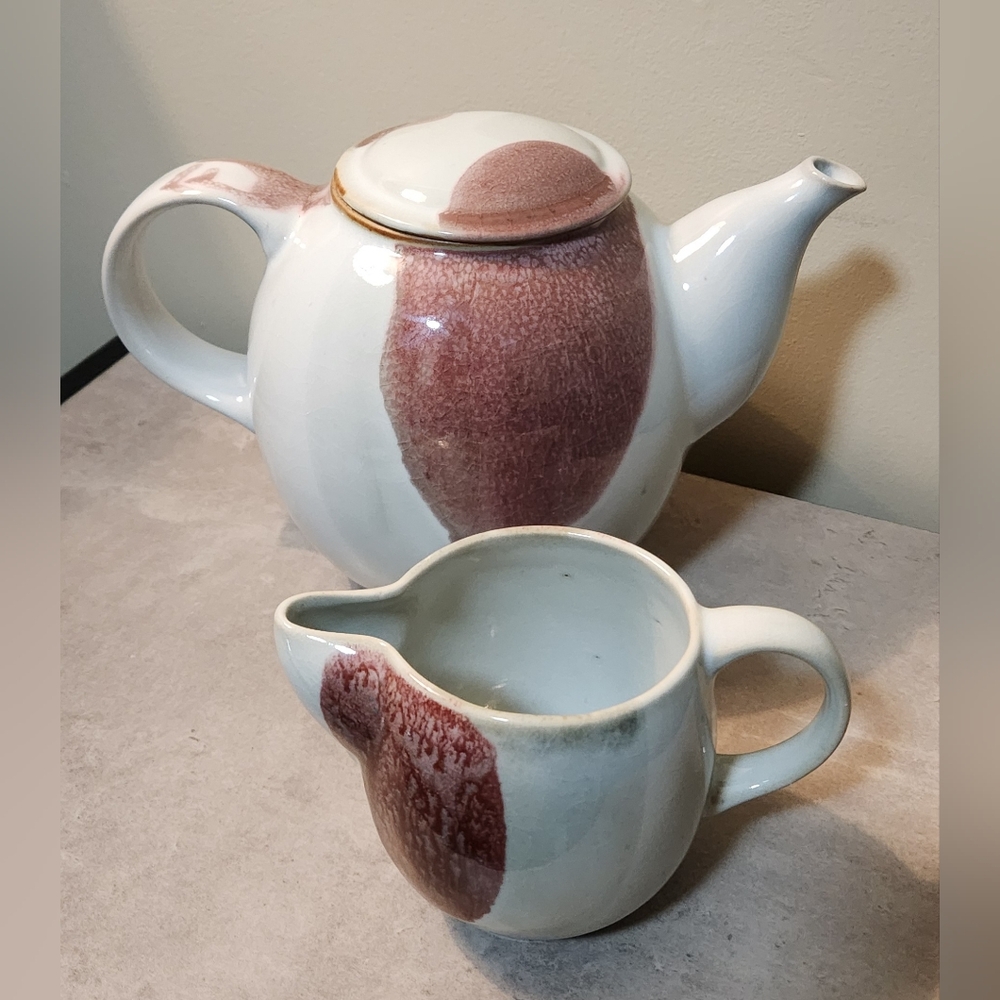Vintage Diane Love Mikasa Tea Pot With Lid & Creamer Set Mid-Century RARE HTF
